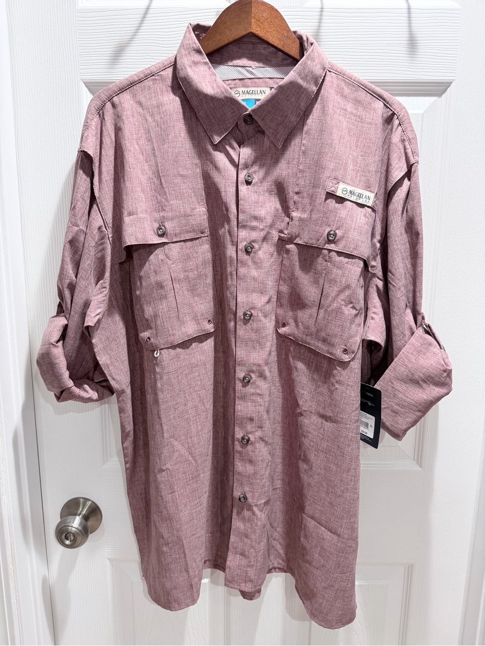 NWT Magellan Outdoors Briger LS Shirt – Men’s XL Grass Heather UPF 30